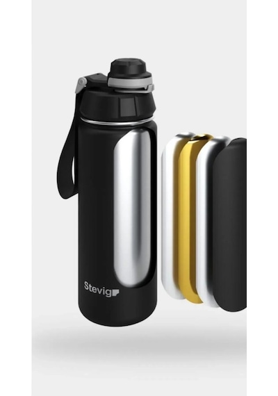 Stevig St-207 1 Hand Leak-proof Sızdırmaz Çelik Termos 500ml Black Siyah