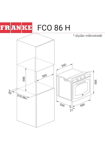 Franke FCO 86 H 65 LT Ankastre Fırın Bej
