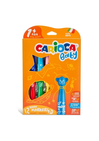 Carioca Teddy Jumbo Bebek Süper Yıkanabilir Keçeli Boya Kalemi  12