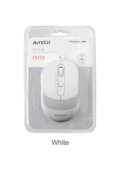 A4 Tech Fm10 Usb Fstyler Beyaz Optik 1600 Dpı Mouse -