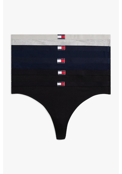 Tommy Hilfiger Kadın 5'li Paket Tanga Gri Melanj/lacivert/siyah-16127