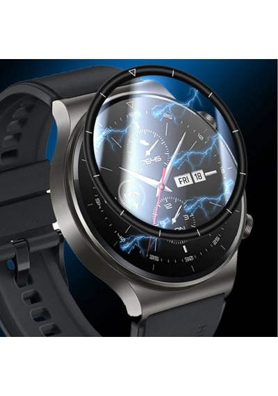 Huawei Watch Gt 2 Pro 46Mm Ekran Koruyucu 3D Full Kaplama Pmma-Siyah