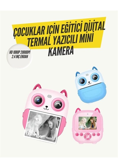 2.4 Ekranlı Mini Kamera 1080p Kayıt + Mürekkepsiz Yazdırma Mh-hs4144-1521