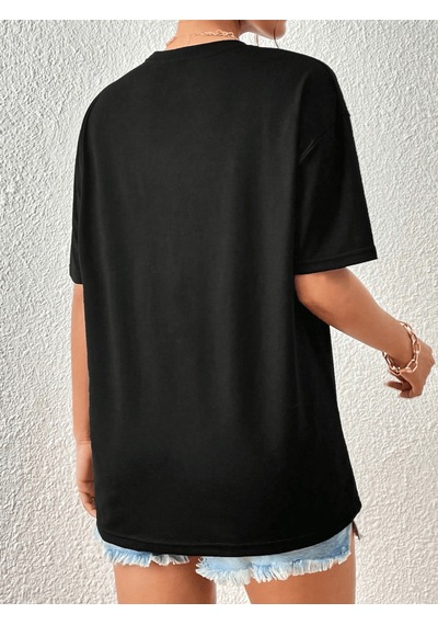 Uyguntarz Unisex Beauty Tasarım Basklı Tshirt Siyah