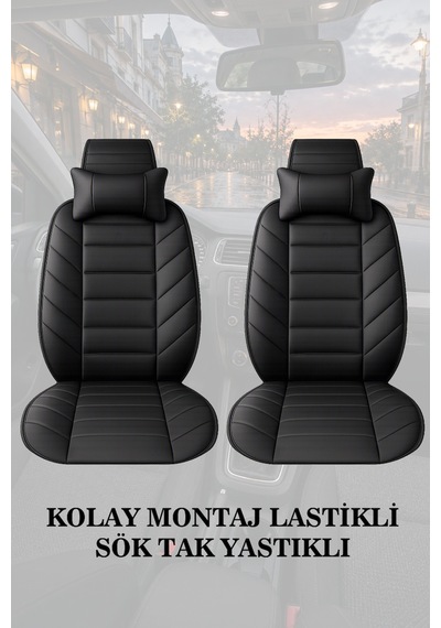 Jeep Grand Cherokee 2005 Uyumlu Premium Lüks Siyah Renk 2 Adet Minder Ve Yastık