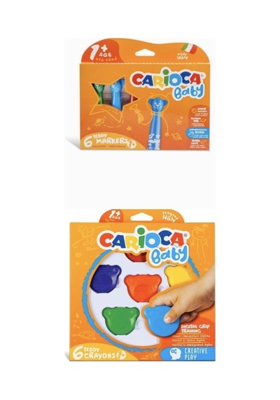 Jumbo Süper Yıkanabilir Keçeli Boya Kalemi 6lı & Baby Teddy Crayo