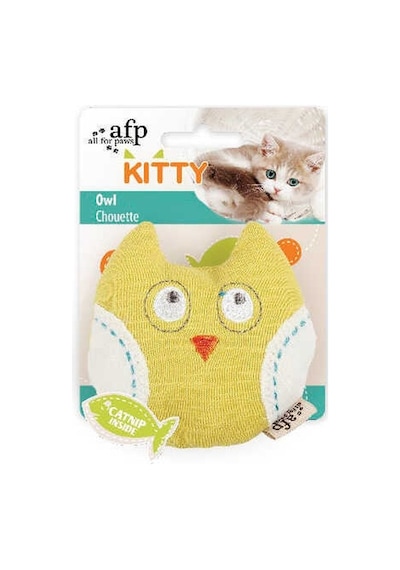 Afp Kitty - Peluş Sarı Baykuş Yavru Kedi Oyuncak