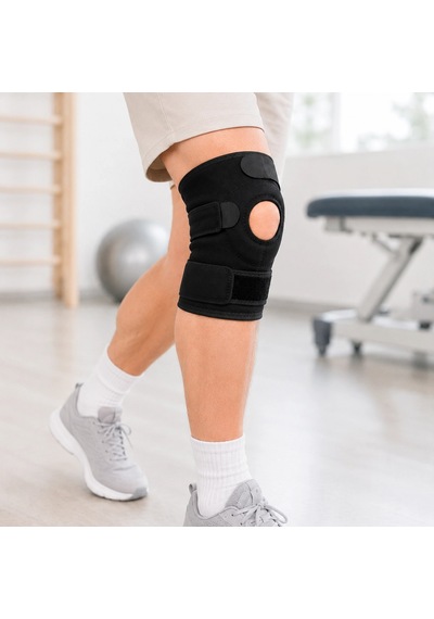 Kısa Diz Desteği Ligamentli Açık Diz Kapağı Cırtlı Ayarlanabilir Dizlik