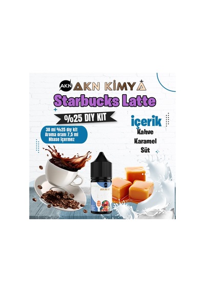 Starbucks Latte Yoğun Dıy Kit Kahve Karamel Süt Gıda Aroması %25 Oranda Aroma İçerir Hazır Değildir 30 Ml