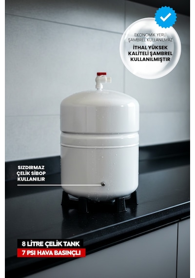 Pluskit 8 Litre 15 Aşama Mineralli 75 Gpd Su Arıtma Cihazı Ks0010