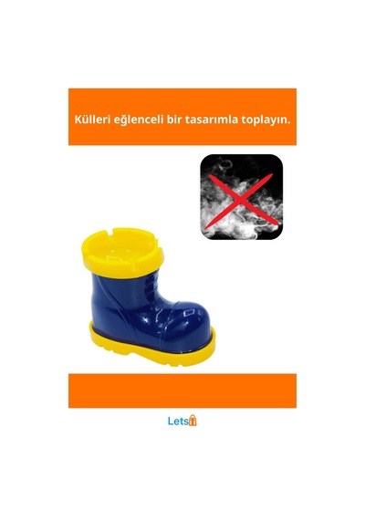Eğlenceli Bot Tasarımlı Kokusuz Küllük 11x13.5 Cm