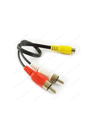 Rca Dişi - 2 Rca Erkek Ses Adaptörü Y Ayırıcı Kablo