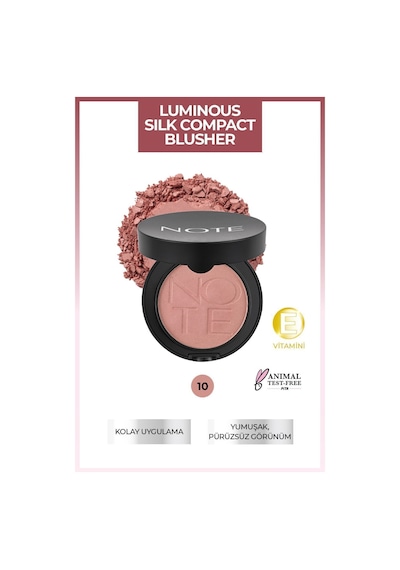 Note Cosmetique Luminous Silk Compact Blusher Toz Allık - 10 Pink Paradise