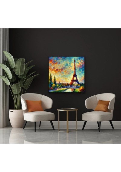 Eyfel Kulesi Kanvas Tablo 90x90cm