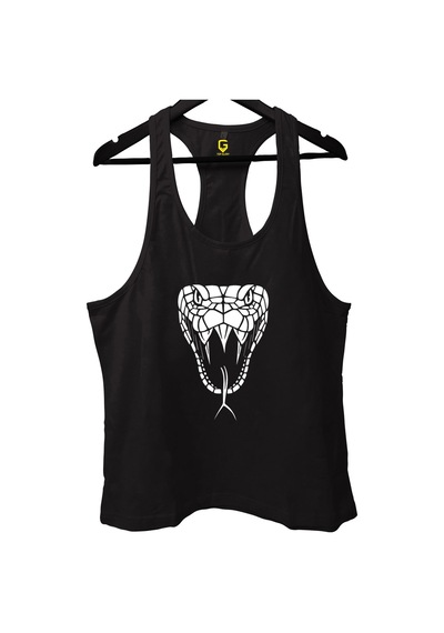 Top Glory Snake Siyah Gym Fitness Tank Top Sporcu Atleti
