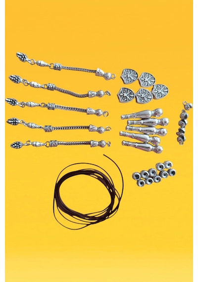 Tesbih Püskül Malzemeli Yapım Seti İmame Püskül Metal Ara Tesbih İpi 5 Takım