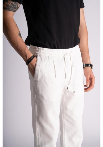 Slim Fit Jogger Bel Pantolon Ekru Ekru