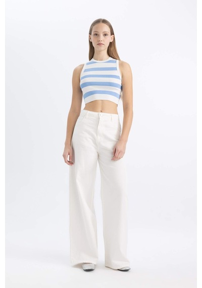 DeFacto Coool Slim Fit Dar Kesim Bisiklet Yaka Çizgili Triko Atlet A8242AX24SPBE303 DeFacto Coool Slim Fit Dar Kesim Bisiklet Yaka Çizgili Triko Atlet A8242AX24SPBE303