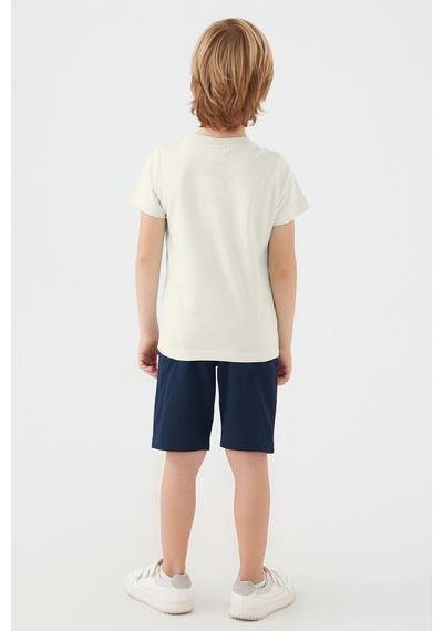 U.S. Polo Assn. U.s. Polo Assn Light Blue Krem Erkek Çocuk Bermuda Takım 5274-43530 Krem