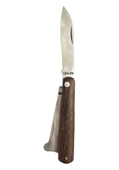 Temiziş Aşı Katlanır Çift Bıçağı Ahşap Sap 18cm