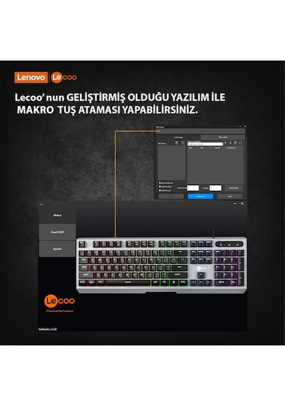 Lecoo KB121 Kablolu Rainbow Membran Oyuncu Klavyesi