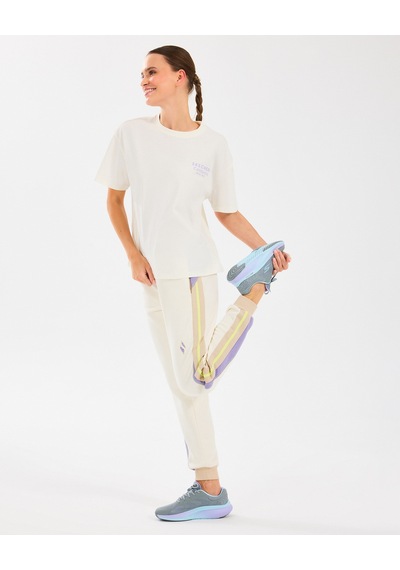 Skechers W Diagonal Lw Fleece Jogger Sweatpant Kadın Off White Eşofman Altı S2510048-102 Off White Beyaz