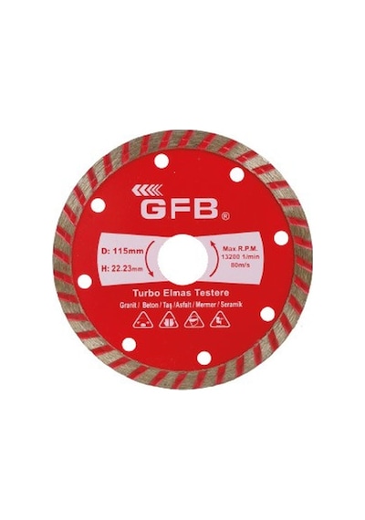 Turbo Elmas Mermer - Granit Kesici Disk 180 Mm