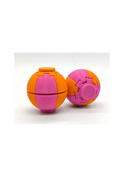 Alvera Press Küresi 3d Baskı Dönüşen Mekanik Fidget Stres Oyuncağı-pembe-turuncu 09644207
