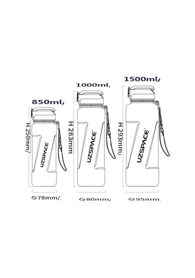 Fiftyfifty Pipetli Mega Boy 1500ml Tritan Su Matarası Lacivert