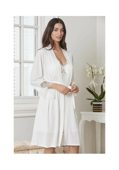 Moda Dua Pierre Cardin P5040 Bayan Penye 6'lı Gelin Çeyiz Seti ekru