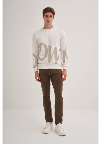 Cazador Erkek Sweatshirt Ekru 5141 25ke90000061 E90011 Ekru