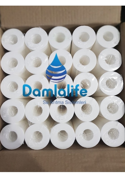 Damlalife 10"Inç 25 Micron Sediment Spun Elyaf Filtre 25 Adet