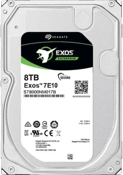 Seagate 3.5" 8tb Exos St8000nm017b 7200 Rpm 256mb Sata-3 Nas Ve Güvenlik Diski