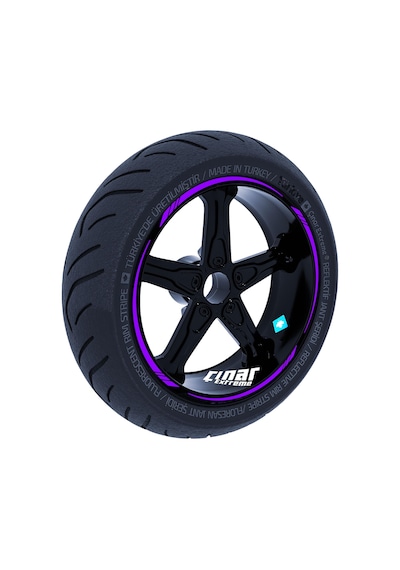 Patlıcan Moru 4 Parçalı Keskin Jant Şeridi Sticker Çınar Extreme