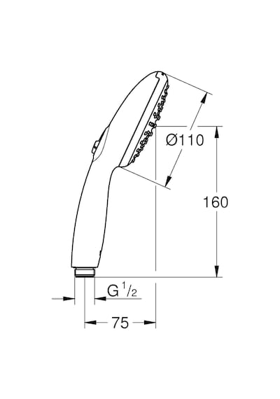 Vitalio Start 110 El Duşu, 2 Akışlı Yağmur Ve Jet Duşu, Smartswitch, 110mm Yuvarlak Duş Başlığı, Kireç Önleyici Sistem, Krom, 26947001 Diğer