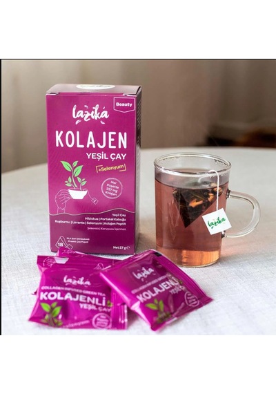 Lazika Kolajenli Yeşil Çay 18 Adet Pla Biyoçözünür Poşet