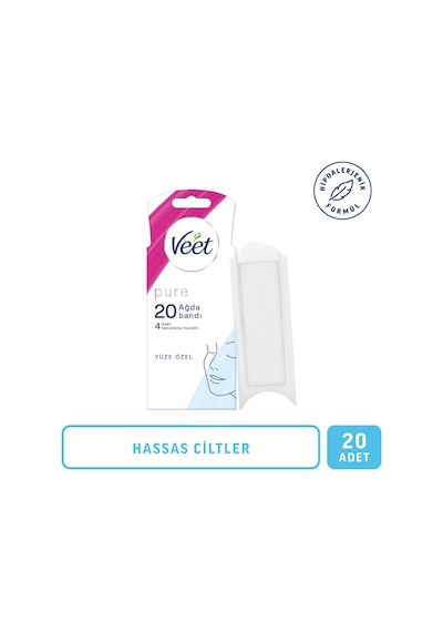 Veet Pure Hipoalerjenik Yüz Bölgesi için Sir Ağda Bantları 20'li