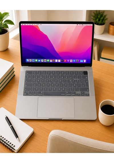 Macbook Türkçe Q Klavye Koruyucu M1-m5 Air 13.6 A2681 A3113 A3240 A3449 Pro 14 A2442 A3426 A3434 Pro 16 A2485 A3429 Neo 13 Ultra İnce Silikon Keyboard Cover Touch Id Protector Şeffaf