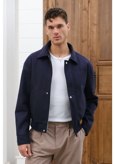 Baselco Bomber Basic Kaşe Ceket/mont Lacivert