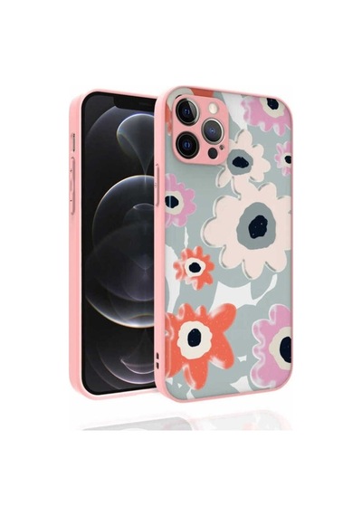 Apple Uyumlu iPhone 12 Pro Kılıf Desenli Kamera Korumalı Parlak Zore Nora Kapak NO5