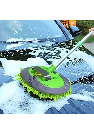 Çok Fonksiyonlu 2 In 1 Mikrofiber Araba Yıkama Fırçası Teleskopik Uzun Saplı Detay Fırçası