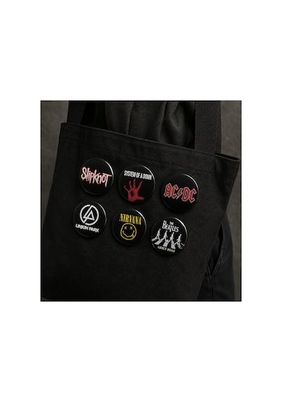 Mashspot 18'li Rock Metal Rozet Seti Rammstein Metallica Nirvana Slipknot Ve Rock Grubu Rozetleri Çok Renkli