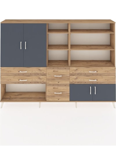 Arges Dolap 10 Raflı 6 Çekmeceli 4 Kapaklı 220x30x163 Çam-antrasit/çam Antrasıt/atlas Çam - Atlas Çam Arges Dolap 10 Raflı 6 Çekmeceli 4 Kapaklı 220x30x163 Çam-antrasit/çam Antrasıt/atlas Çam - Atlas Çam