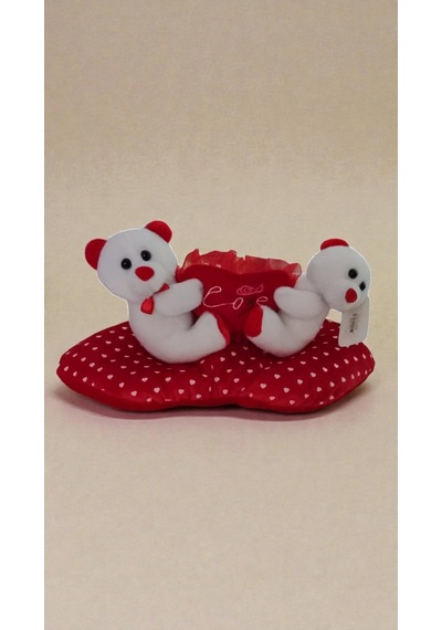 Sevgililer Gününe Özel Love Yazılı Çift Ayıcıklı Yastık 32 Cm