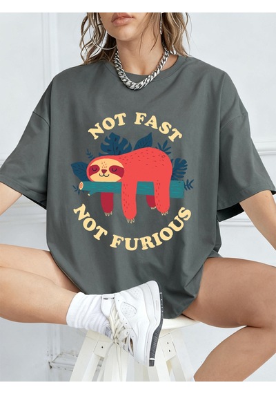 Noıssey Urban Pop Graphic Kadın Tişört Koleksiyonukod 5355 Füme