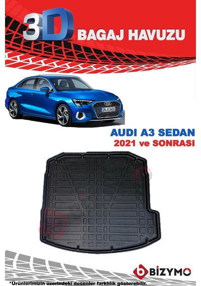 Audi A3 Sedan 2021+ 3D Bagaj Havuzu Bizymo Audi A3 Sedan 2021+ 3D Bagaj Havuzu Bizymo