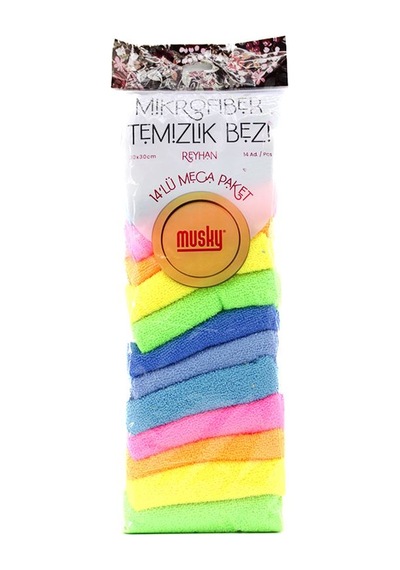 Mikrofiber Temizlik Bezi 30x30 Cm 14'lü Çok Renkli