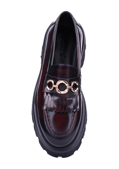 Shoetyle - Bordo Hakiki Açma Deri Püsküllü Erkek Günlük Ayakkabı 115-k594-1363 Bordo