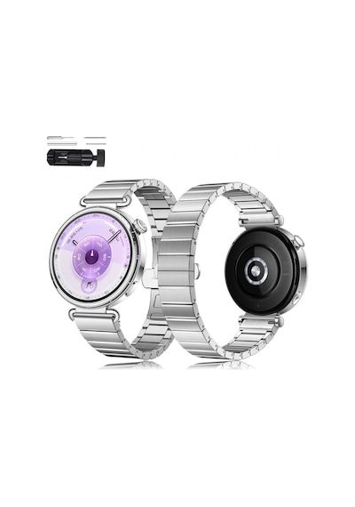 Huawei Watch Gt6 41mm İle Uyumlu Renk Detaylı 18mm Paslanmaz Çelik Metal Kordon Kayış