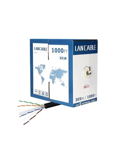 Powermaster Pm-8256 23 Awg 0.56 Mm Cca 305 Metre Dış Mekan Siyah Cat6 Kablo
